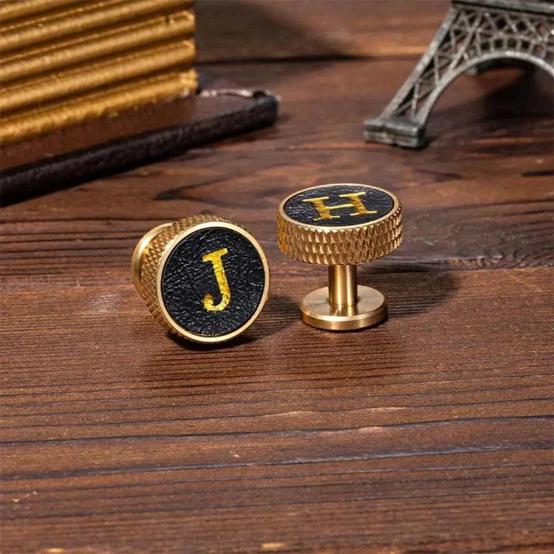 Custom Initial Leather Cufflinks
