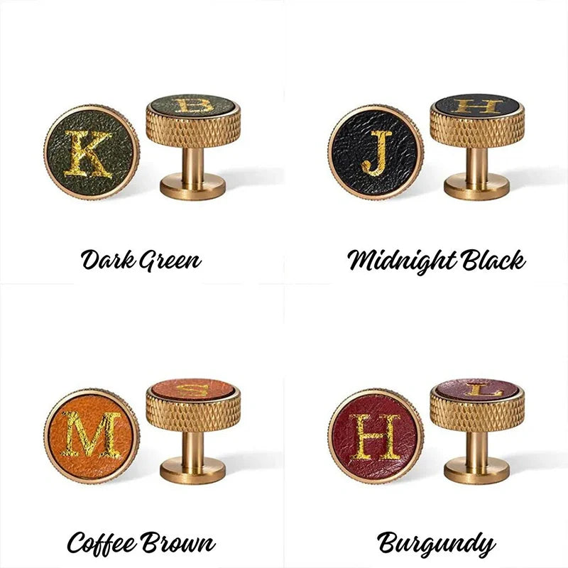 Custom Initial Leather Cufflinks