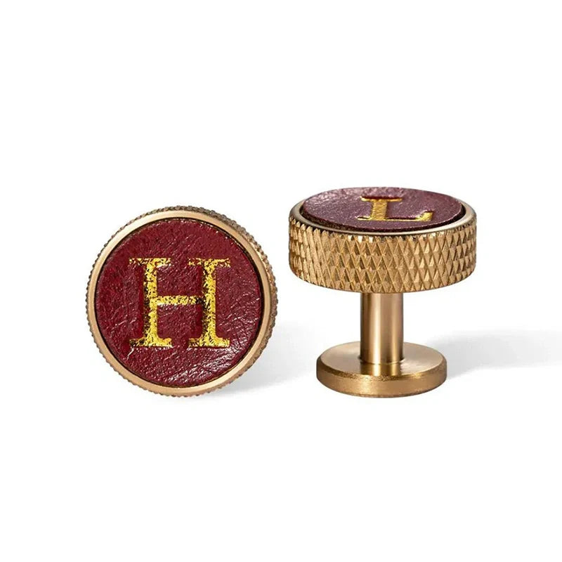 Custom Initial Leather Cufflinks