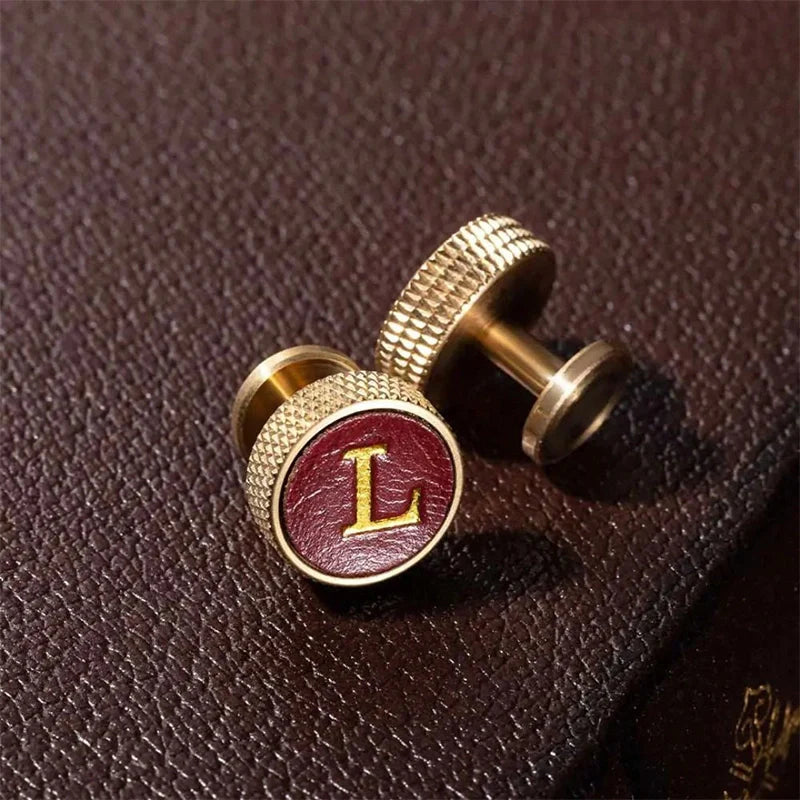 Custom Initial Leather Cufflinks
