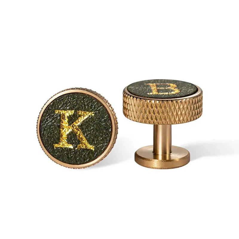 Custom Initial Leather Cufflinks