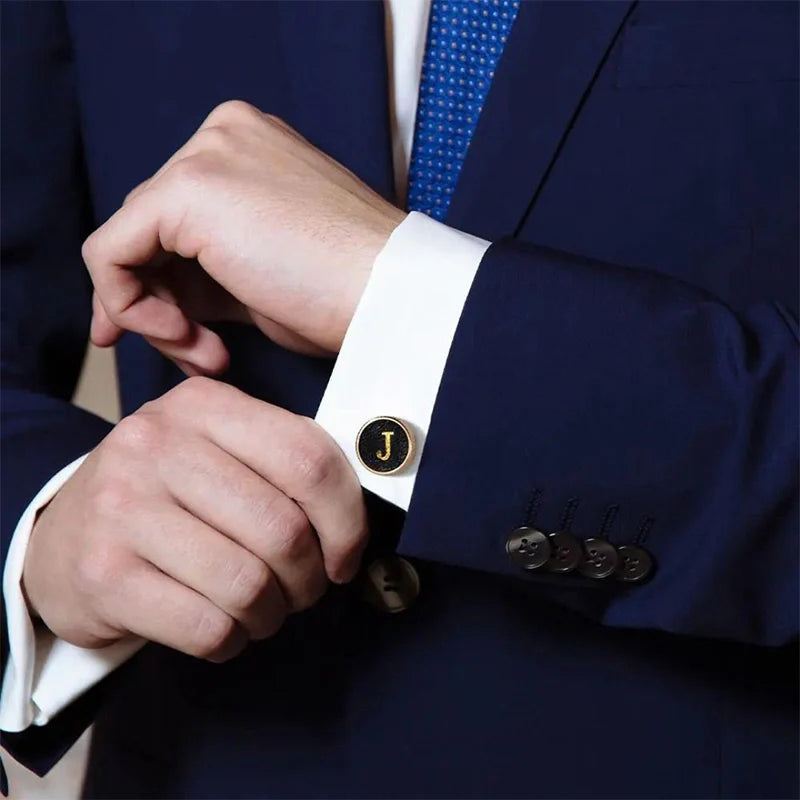 Custom Initial Leather Cufflinks