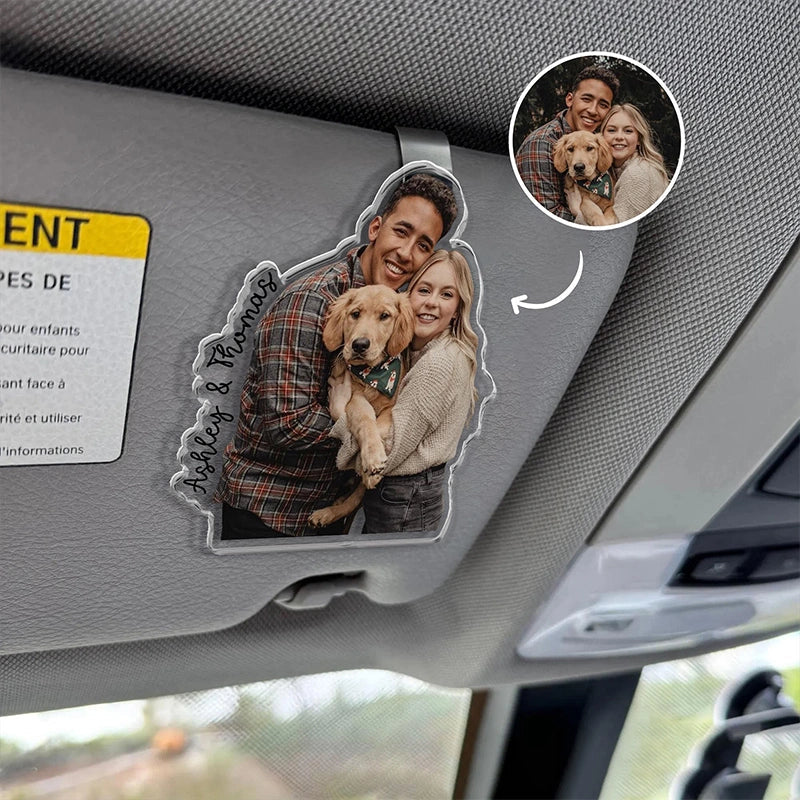 Custom Photo Couples Car Visor Clip