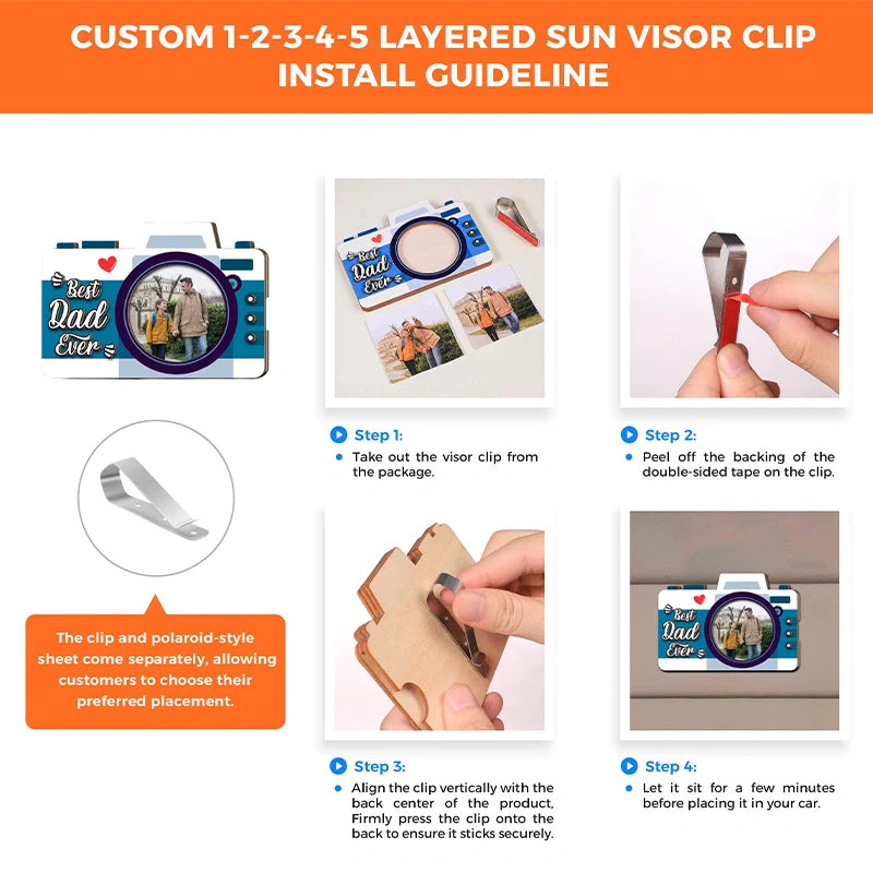 Custom Photo Couples Car Visor Clip