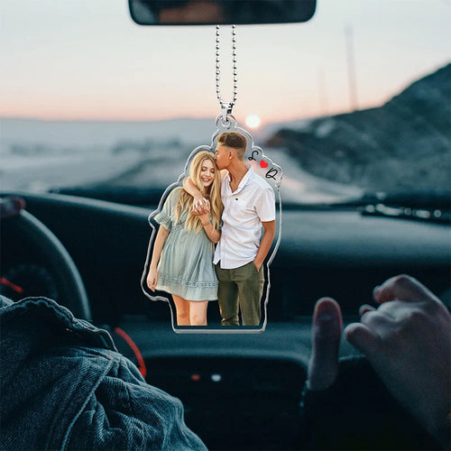Custom Photo Couples Car Visor Clip