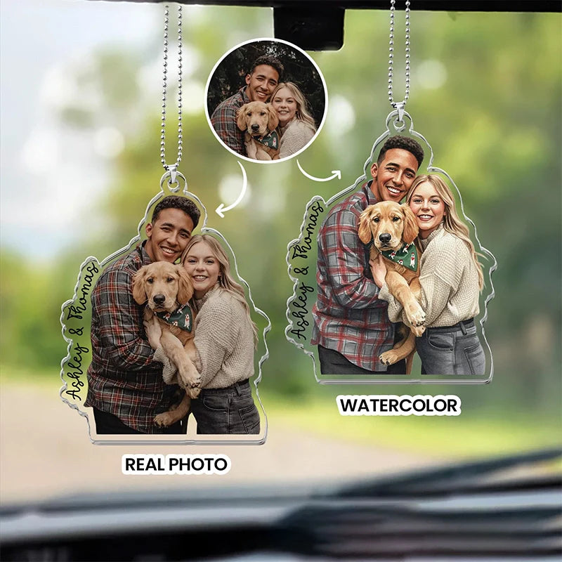 Custom Photo Couples Car Visor Clip