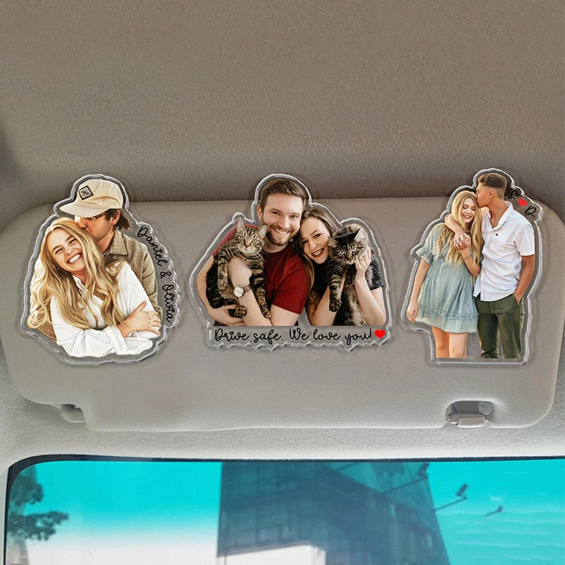 Custom Photo Couples Car Visor Clip