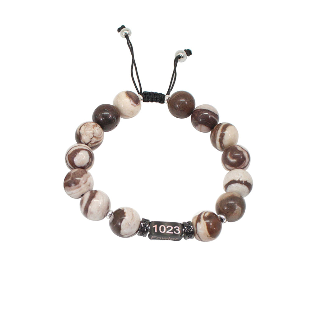 Personalized Name Engraved Natural Stone Bracelet with Zircon | Adjustable Beaded Couple Jewelry Gift for Him & Her