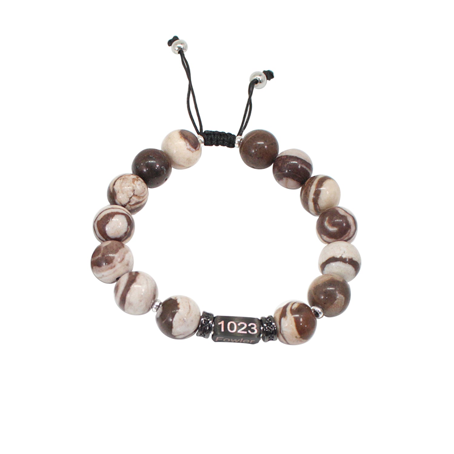 Personalized Name Engraved Natural Stone Bracelet with Zircon | Adjustable Beaded Couple Jewelry Gift for Him & Her