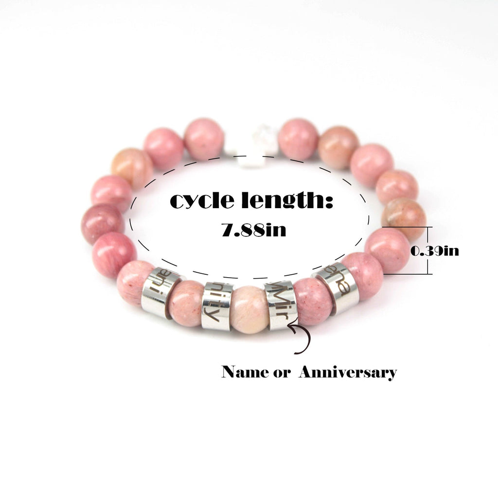 Custom Name Cross-Shaped Gemstone Bracelet 20cm - Daily Wear & Keepsake Gift