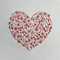 Floral Heart Letterpress Notecard Set of 6