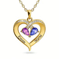 Forever Love Birthstone & Diamond Heart Necklace| Mother’s Day Gift for Mom