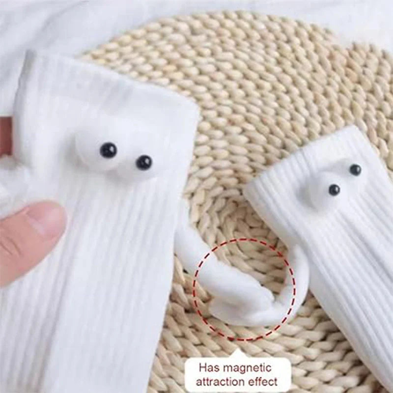 Funny Magnetic Couple Socks | Holding Hands Cotton Matching Socks Gift for Couples & Friends
