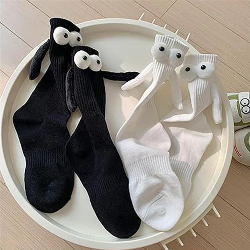 Funny Magnetic Couple Socks | Holding Hands Cotton Matching Socks Gift for Couples & Friends