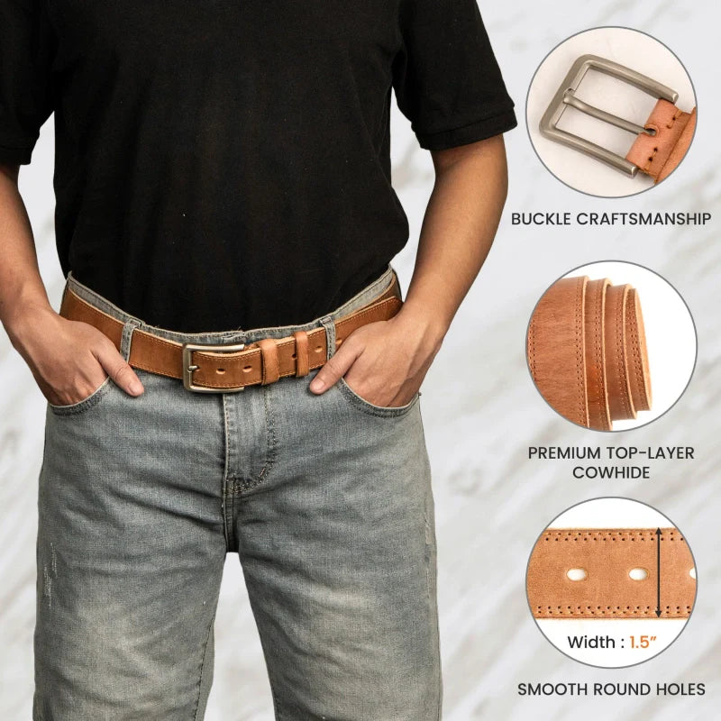 Funny Naughty Personalized Cowhide Belt for Him