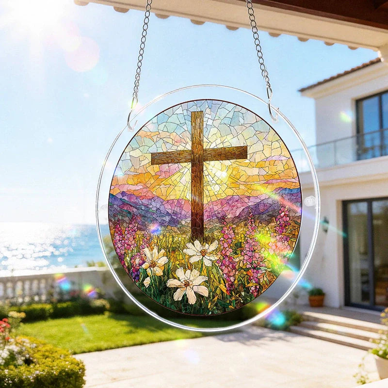 Garden of Holy Light Acrylic Suncatcher Puzzle – Radiant Window Art Décor