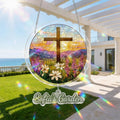 Garden of Holy Light Acrylic Suncatcher – Radiant Faith-Inspired Window Art Décor