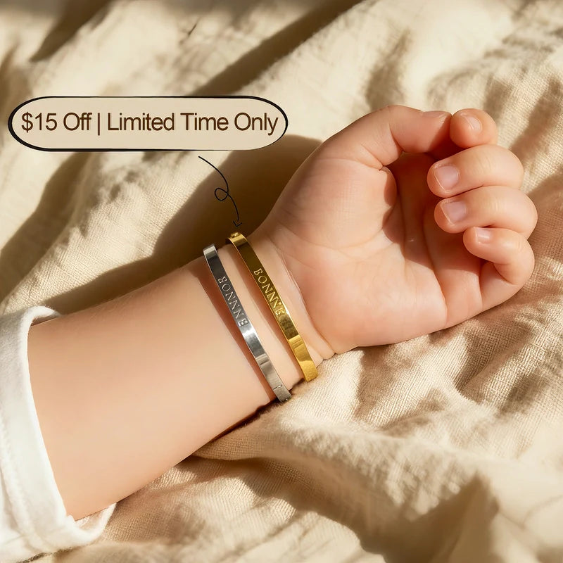 Personalized Baby's Engraved Name Bangle with Clasp