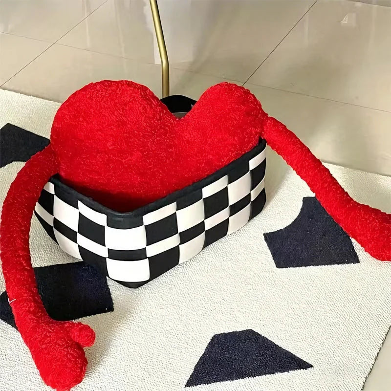 Heart-Shaped Velvet Love Pillow – Soft Red Plush Decorative Cushion for Sofa, Bed & Car | Romantic Valentine’s Day, Birthday & Anniversary Gift