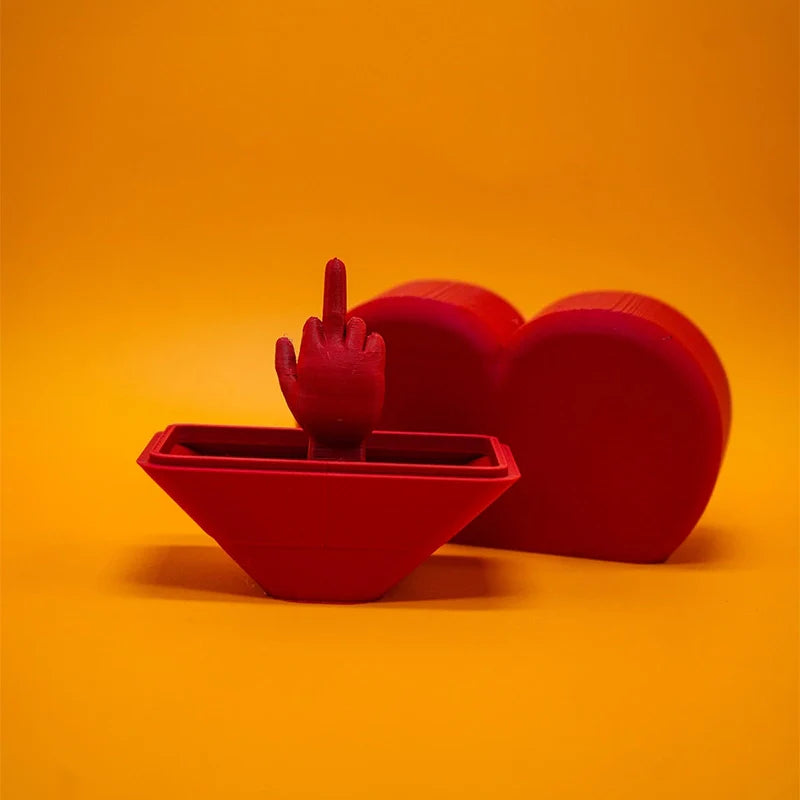 Heart With Middle Finger Gag Gift – 3D Printed Cheeky Heart Gift