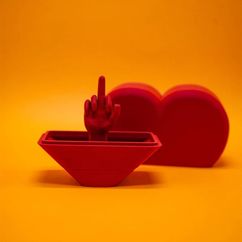 Heart With Middle Finger Gag Gift – 3D Printed Cheeky Heart Gift