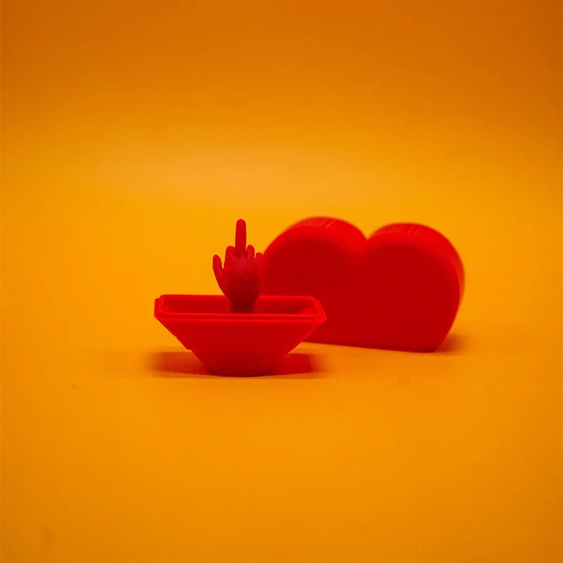 Heart With Middle Finger Gag Gift – 3D Printed Cheeky Heart Gift