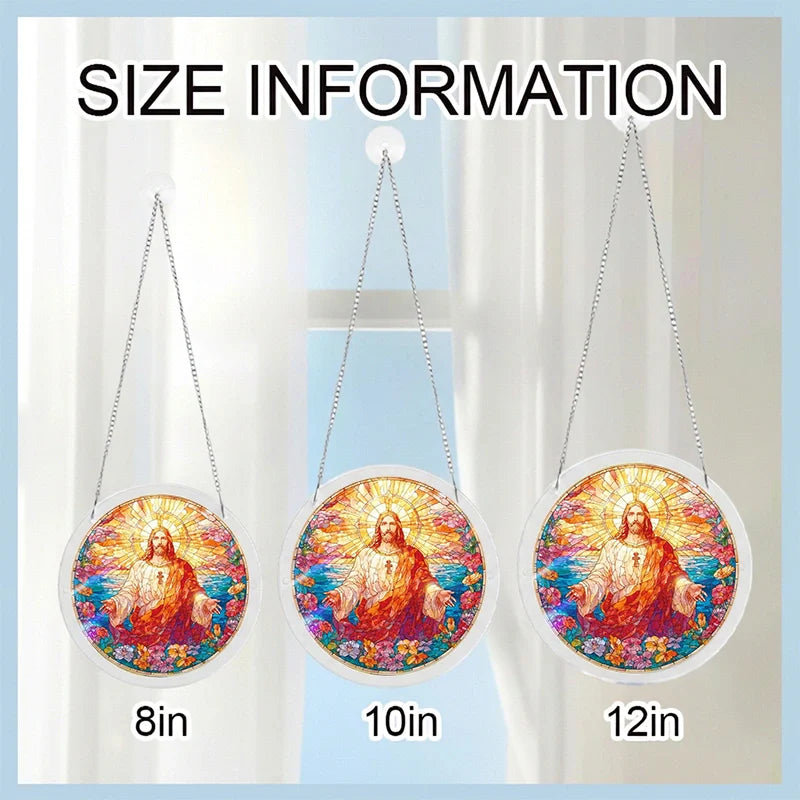 Holy Light of Jesus Acrylic Suncatcher – Radiant Christian Window Decor & Faith-Inspired Gift