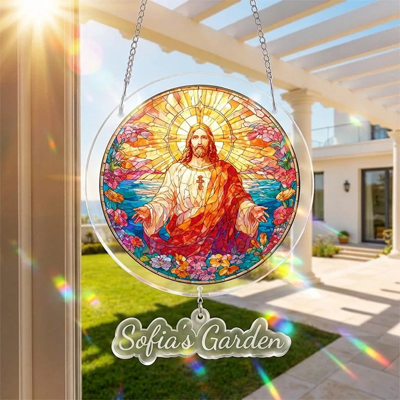 Holy Light of Jesus Acrylic Suncatcher – Radiant Christian Window Decor & Faith-Inspired Gift