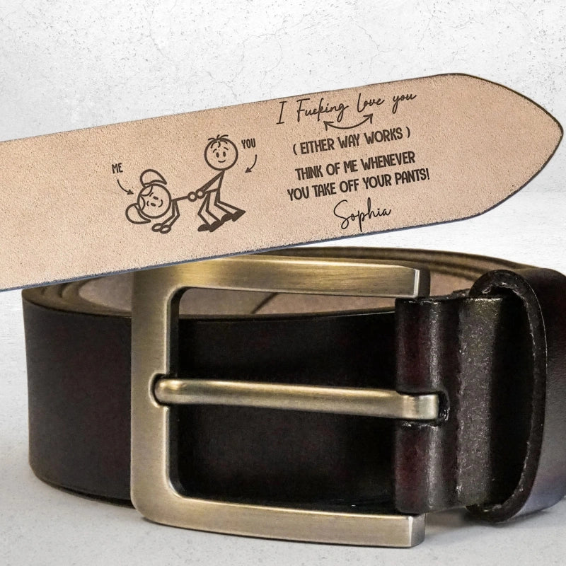 Personalized Engraved Leather Belt for Him