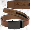 Naughty Personalized Leather Belt with Engraved Buckle for Him