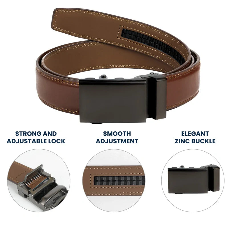 Naughty Personalized Leather Belt with Engraved Buckle for Him