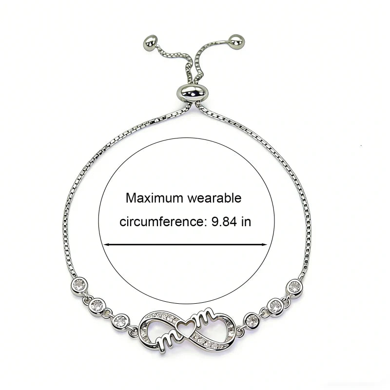 Infinity Love Bracelet for Mom – Elegant Zirconia Jewelry Gift for Women