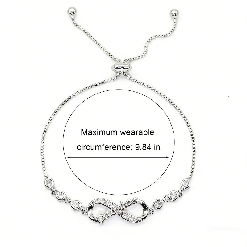 Infinity Love Bracelet for Mom – Elegant Zirconia Jewelry Gift for Women