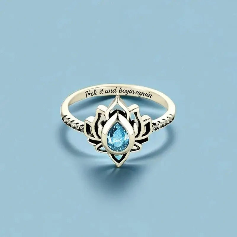 “Let It Go & Begin Again” Lotus Ring