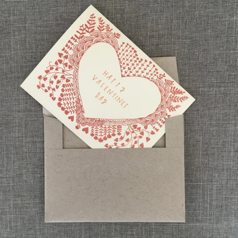 Letterpress Valentine’s Day Heart Frame Card