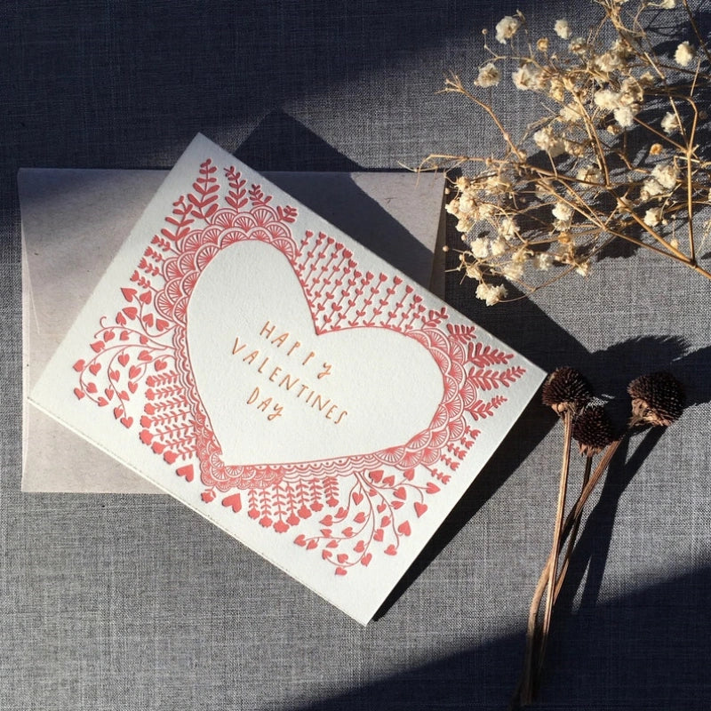 Letterpress Valentine’s Day Heart Frame Card