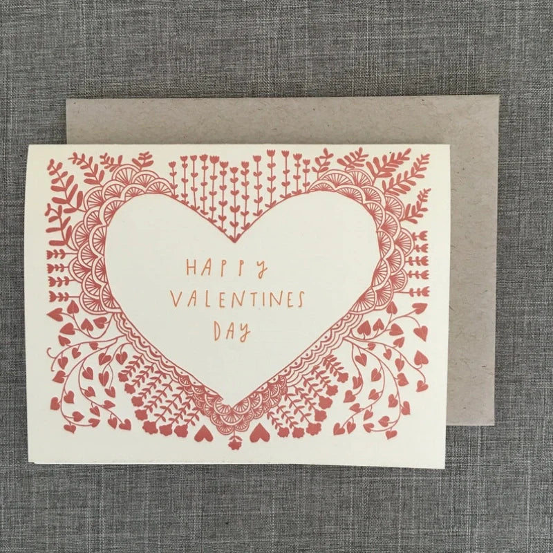 Letterpress Valentine’s Day Heart Frame Card