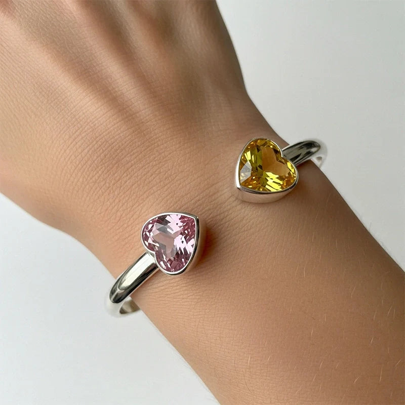 Mother & Daughter Double Heart Birthstone Bracelet – Personalized Adjustable Bracelet | Mother’s Day Gift for Mom