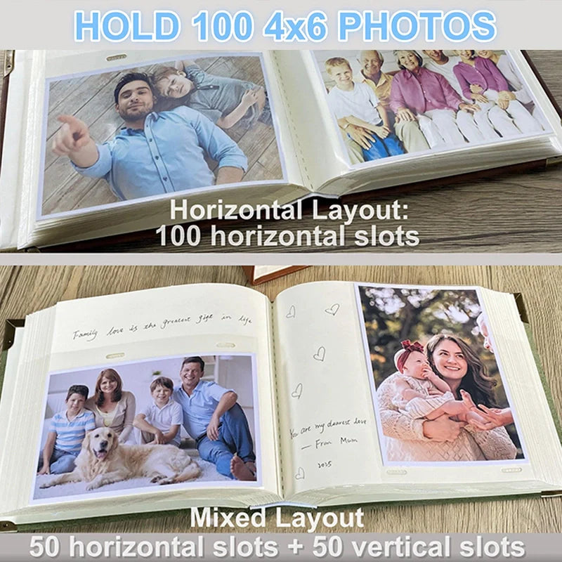 Our Adventure Book Leather Photo Album Scrapbook | Custom Wedding Guest Book & Travel Memory Album