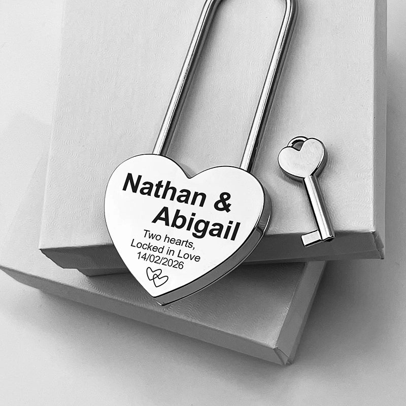 Personalised Love Padlock – Engraved Heart Padlock for Couples, Engagement & Anniversary | Custom Love Lock Inspired by Paris Tradition