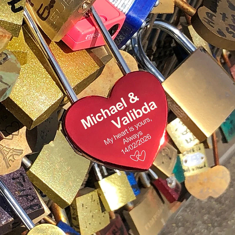 Personalised Love Padlock – Engraved Heart Padlock for Couples, Engagement & Anniversary | Custom Love Lock Inspired by Paris Tradition