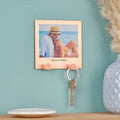 Personalised Stainless Steel Couples Photo Key Hook – Custom Photo Key Holder with Adhesive Wall Mount
