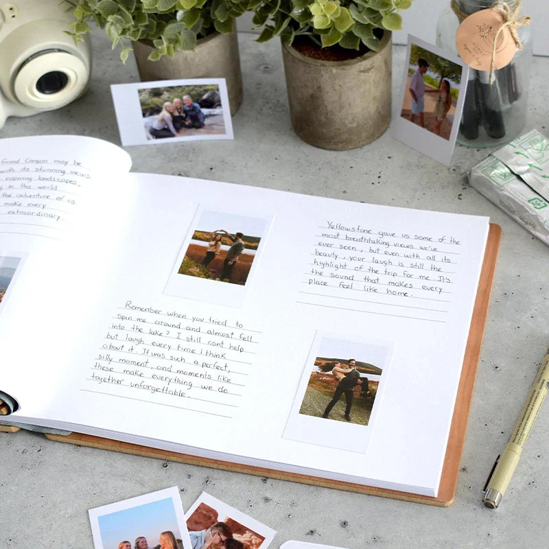 Personalized Adventure Book Scrapbook – Custom Wooden Memory Album | Valentines Gift for Him or Her, Anniversary Travel Scrapbook, Couples Gift