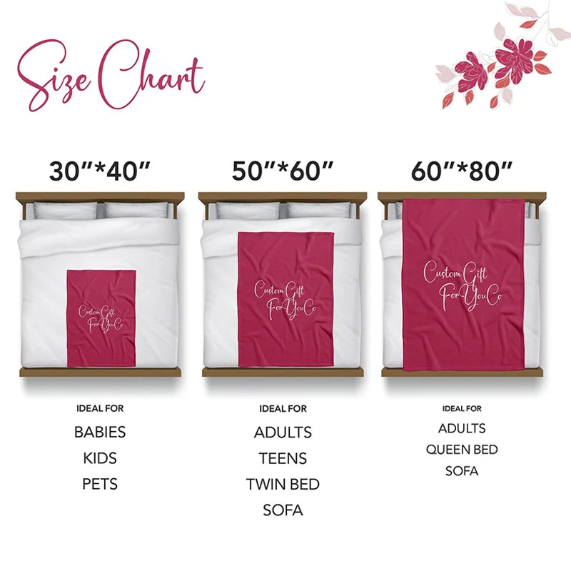 Personalized Anniversary Blanket for Couples – Custom Name Throw, Valentine’s Day Gift for Him or Her
