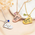 Personalized Baby Foot Necklace with Birthstone – Custom Birth Details Pendant for Mom | Mother’s Day Gift for New Mom