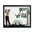 Personalized “Best Dad by Par” Wooden Photo Plaque – Custom Golf Gift with Kids’ Names