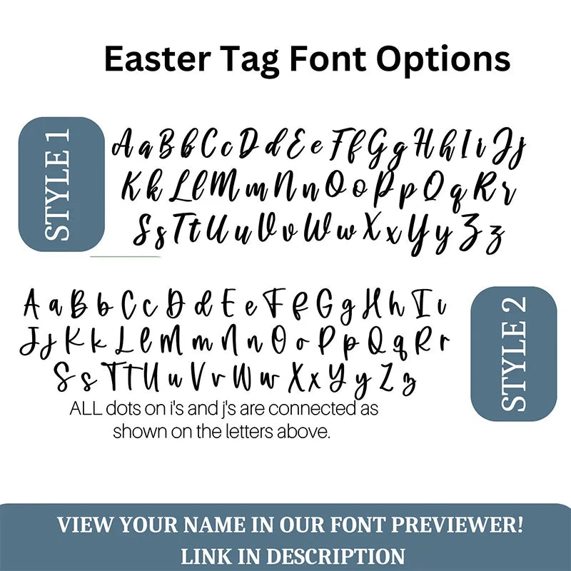 Personalized Bunny Easter Basket Tag – Custom Easter Name Charm for Kids Basket