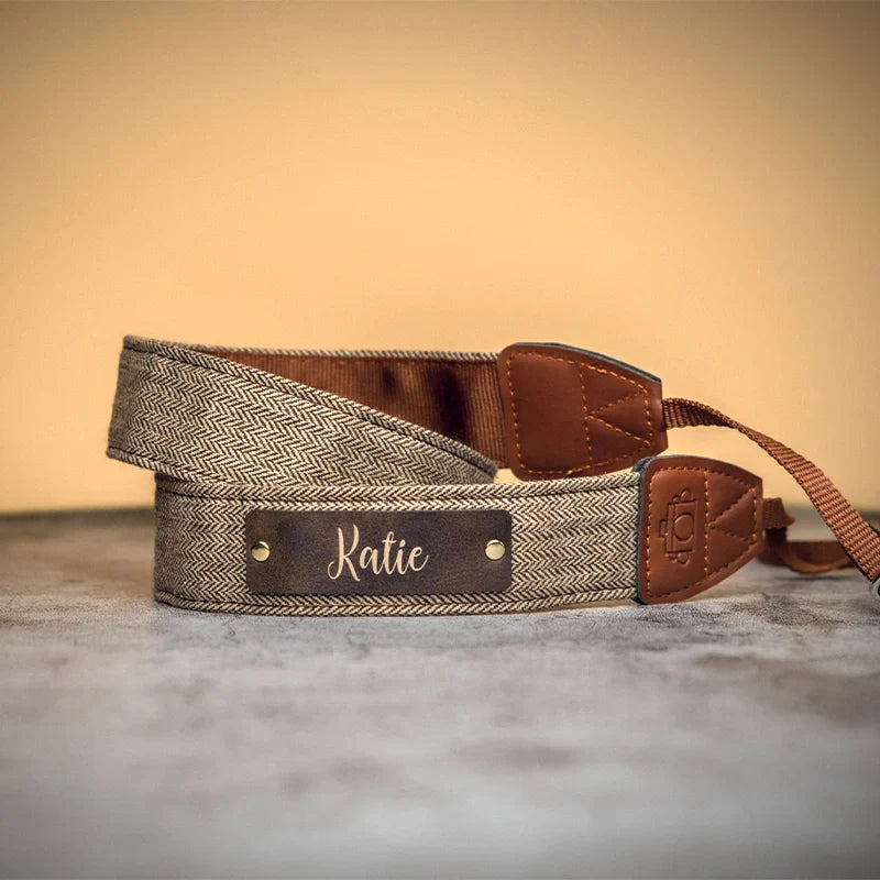 Personalized Camera Strap – Vegan Leather Neck Strap for DSLR & Mirrorless Cameras