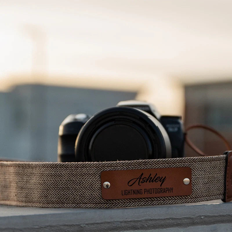 Personalized Camera Strap – Vegan Leather Neck Strap for DSLR & Mirrorless Cameras