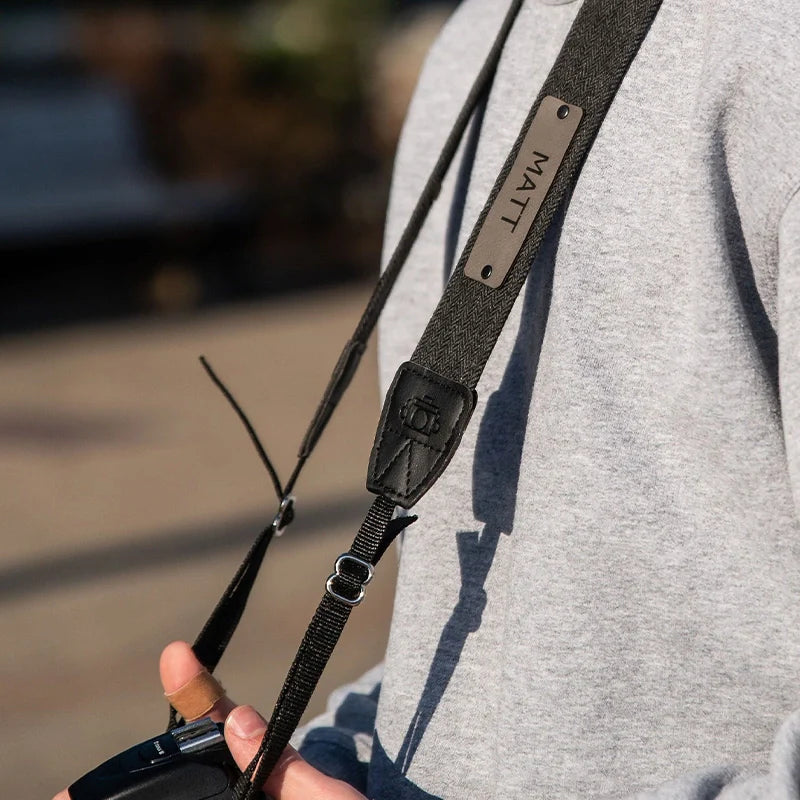 Personalized Camera Strap – Vegan Leather Neck Strap for DSLR & Mirrorless Cameras